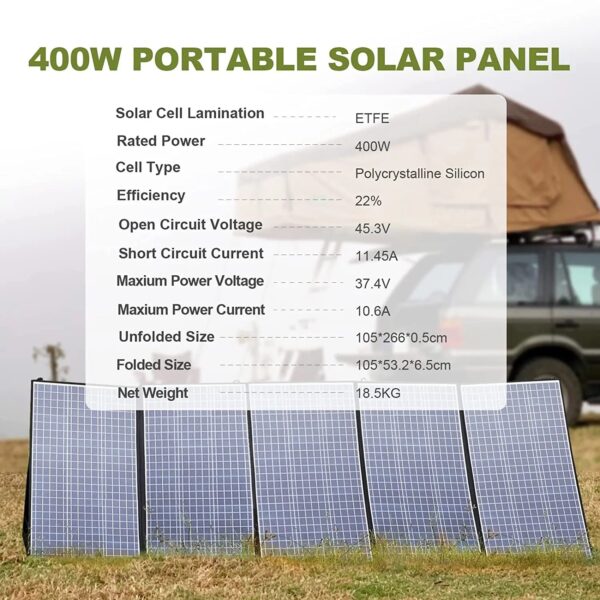 Solar Charger，Portable Waterproof Foldable Solar Panel for Camping RV Garden Roof - Image 3