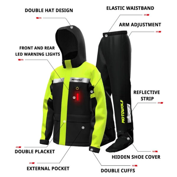 Motorcycle Raincoat Rain Jacket - Image 5