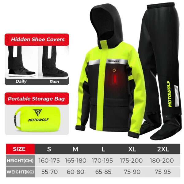 Motorcycle Raincoat Rain Jacket - Image 8